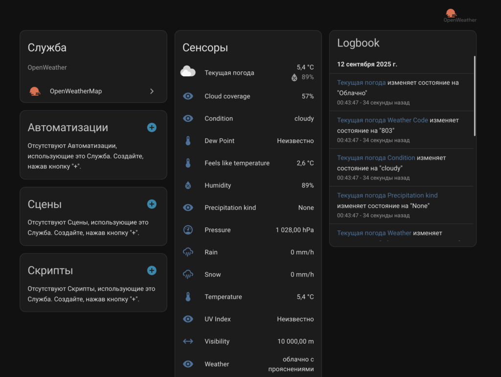 Служба OpenWeatherMap