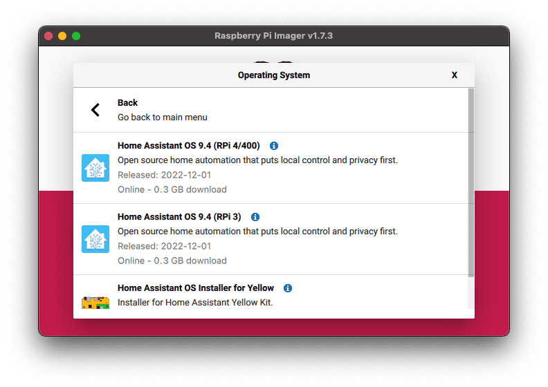 Выбор версии Home Assistant