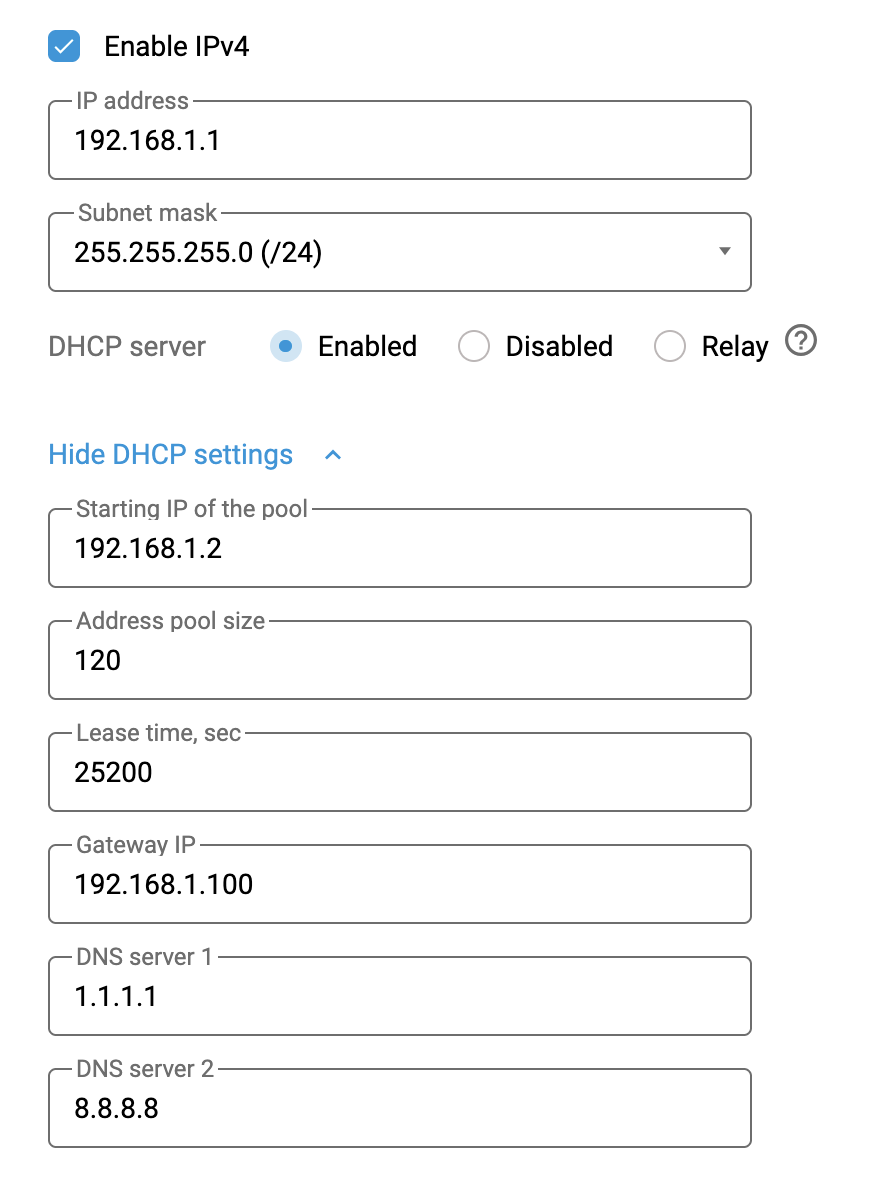 Keenetic Настройка DHCP